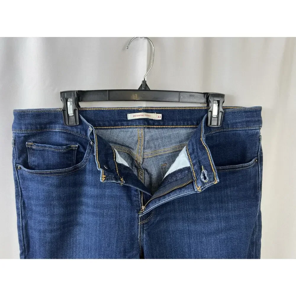 Levi's 311 Shaping Skinny Jeans Women's 33 Medium Wash Blue Stretch Denim Pants